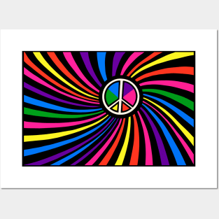 Hippie Peace Rainbow Posters and Art